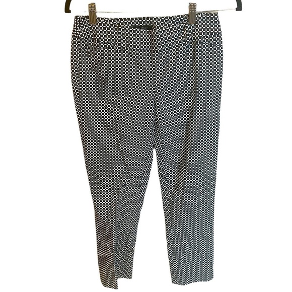 White House Black Market Houndstooth Slim Ankle Pants Size 0 Regular - Picture 1 of 3